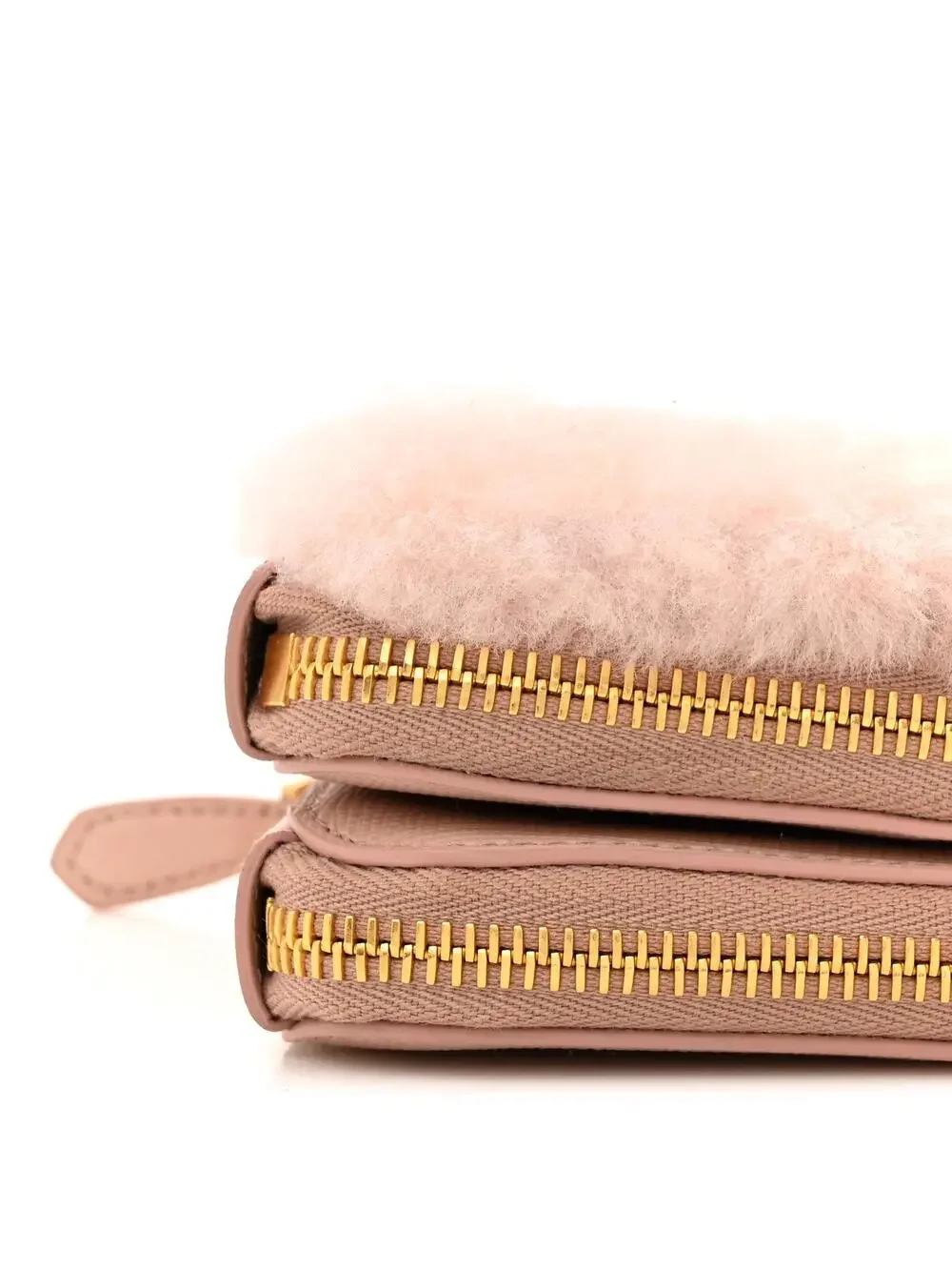 Prada Saffiano Shearling Triangle Mini #270965P12B